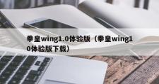 拳皇wing1.0体验版（拳皇wing10体验版下载）